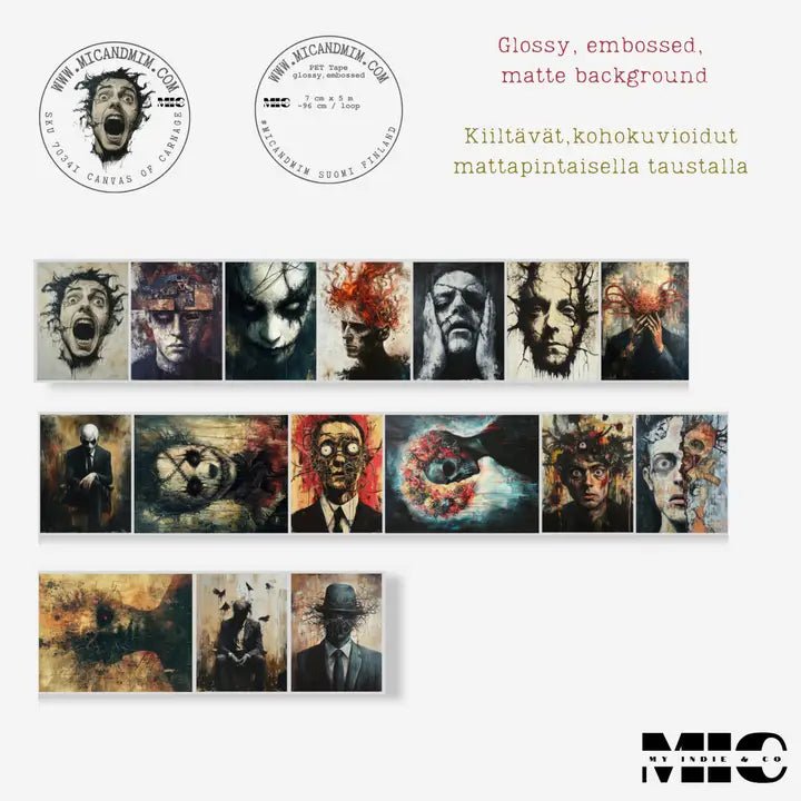 Pet Tape - MIC - Canvas of Carnage Glossy & Embossed 60 mm - 7 - MIC & MIM Premium Paper Shop - Tidformera