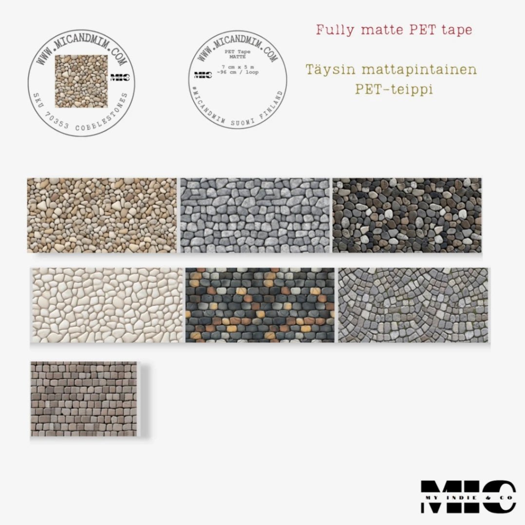 Pet Tape - MIC - Cobblestones Matte 70 mm - 6 - MIC & MIM Premium Paper Shop - Tidformera