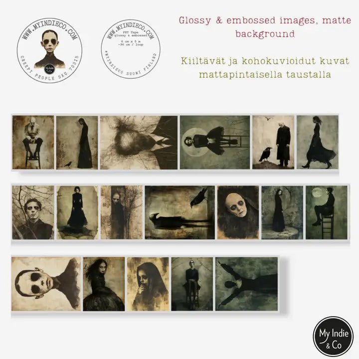 Pet Tape - MIC - Creepy People Glossy & Embossed 60 mm - 6 - MIC & MIM Premium Paper Shop - Tidformera