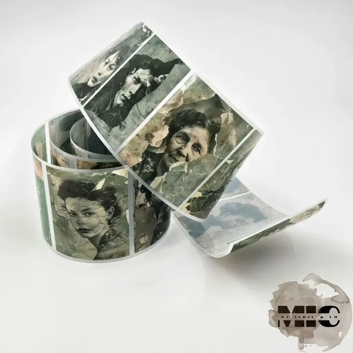 Pet Tape - MIC - Green Portraits Glossy & Embossed 70 mm - 1 - MIC & MIM Premium Paper Shop - Tidformera