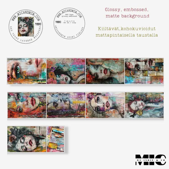 Pet Tape - MIC - Layered Whispers Glossy & Embossed 70 mm - 7 - MIC & MIM Premium Paper Shop - Tidformera