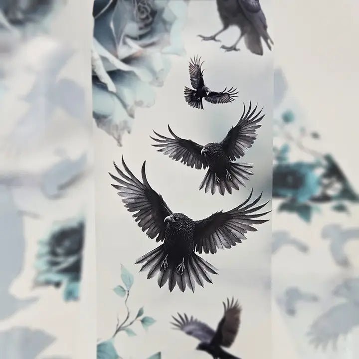 Pet Tape - MIC - Raven Bloom Glossy & Embossed 70 mm - 2 - MIC & MIM Premium Paper Shop - Tidformera