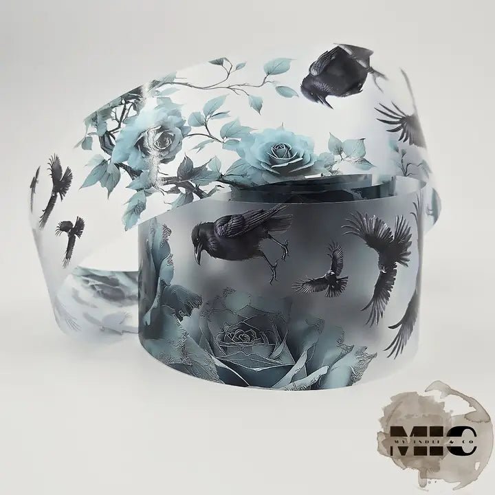 Pet Tape - MIC - Raven Bloom Glossy & Embossed 70 mm - 1 - MIC & MIM Premium Paper Shop - Tidformera