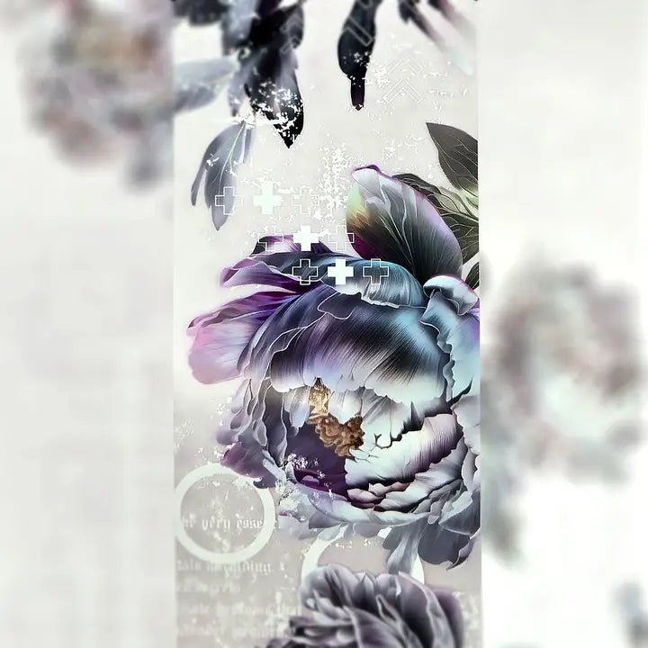 Pet Tape - MIC - Silver Veil Peonies Glossy & Embossed 70 mm - 2 - MIC & MIM Premium Paper Shop - Tidformera