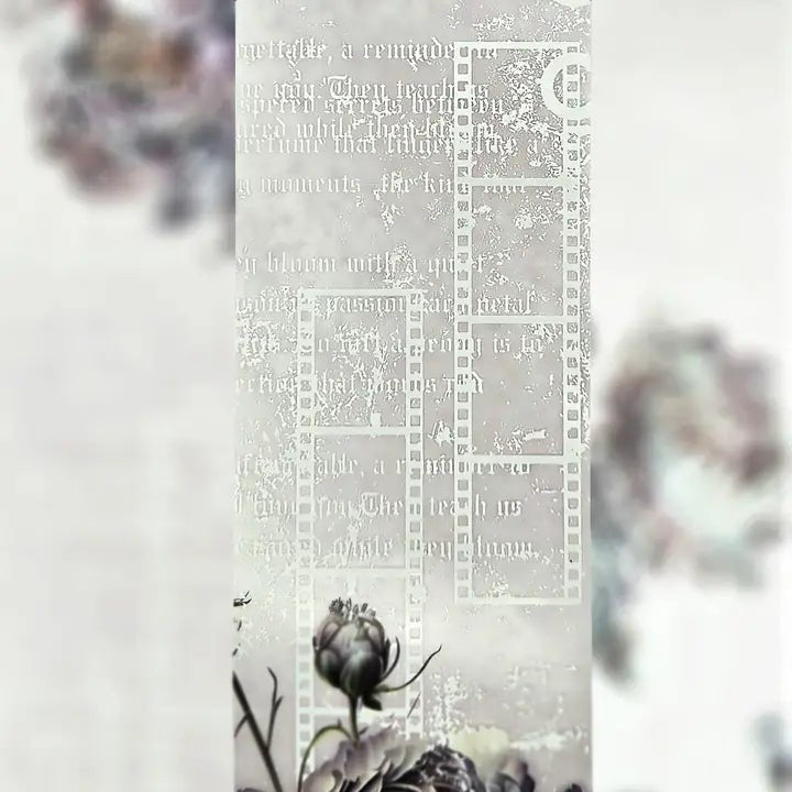 Pet Tape - MIC - Silver Veil Peonies Glossy & Embossed 70 mm - 5 - MIC & MIM Premium Paper Shop - Tidformera