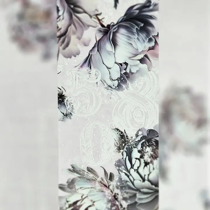 Pet Tape - MIC - Silver Veil Peonies Glossy & Embossed 70 mm - 4 - MIC & MIM Premium Paper Shop - Tidformera