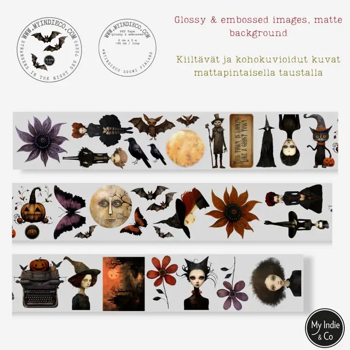 Pet Tape - MIC - Strangers in the Night Glossy & Embossed 60 mm - 6 - MIC & MIM Premium Paper Shop - Tidformera