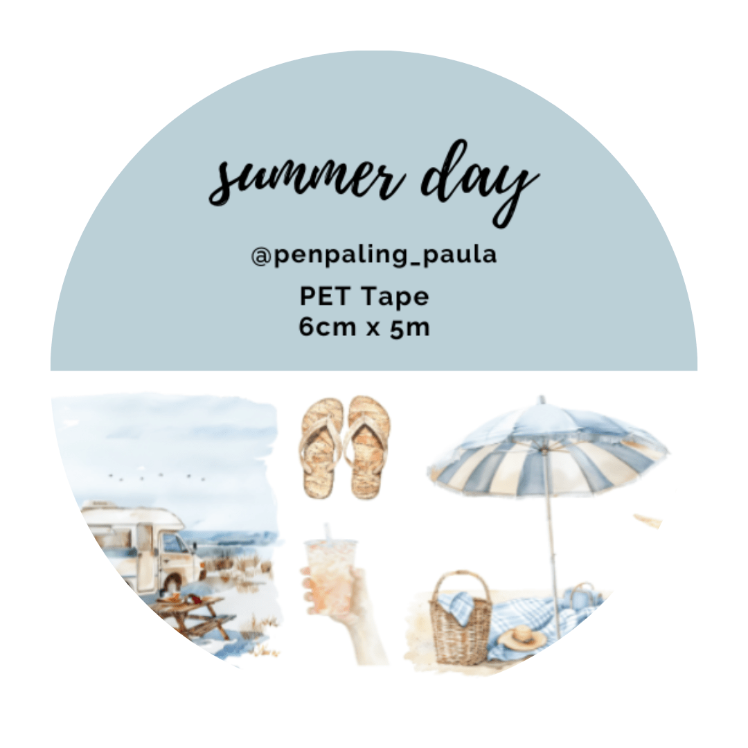 Pet Tape - Penpaling Paula - Summer day 60 mm - 1 - Penpaling Paula - Tidformera