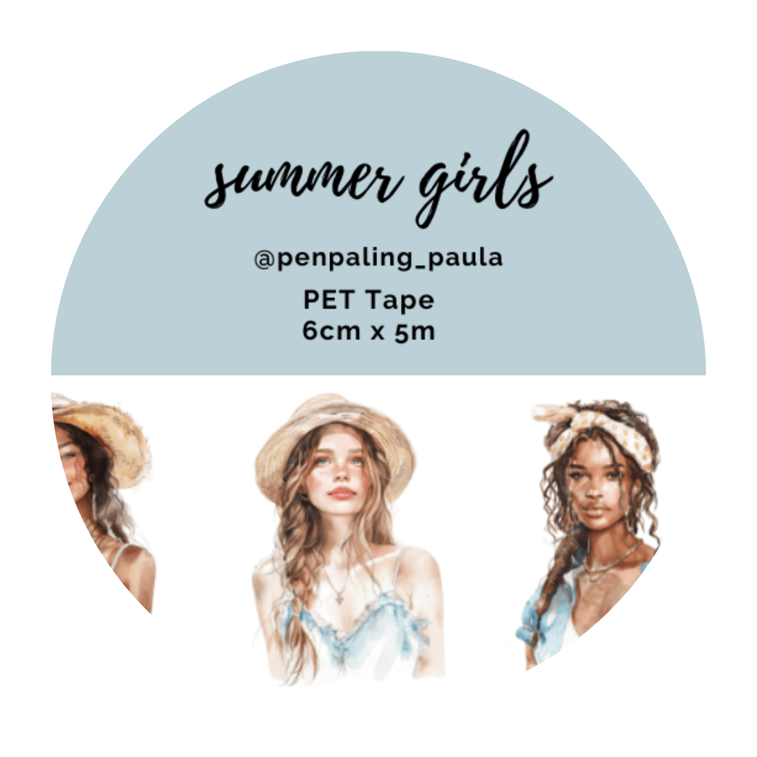Pet Tape - Penpaling Paula - Summer girls 60 mm - 1 - Penpaling Paula - Tidformera