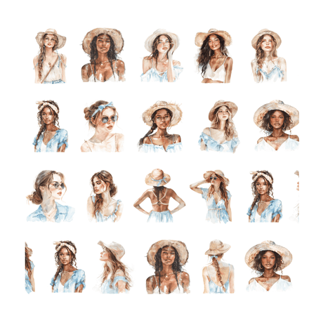 Pet Tape - Penpaling Paula - Summer girls 60 mm - 2 - Penpaling Paula - Tidformera