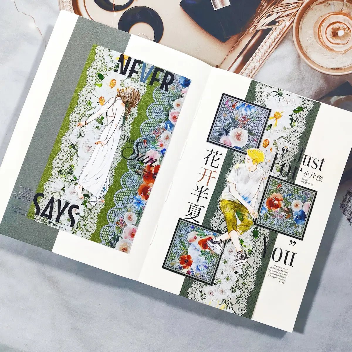 PET Tape Petals en Blanc - 55 mm - 3 - Washi Tape Shop - Tidformera