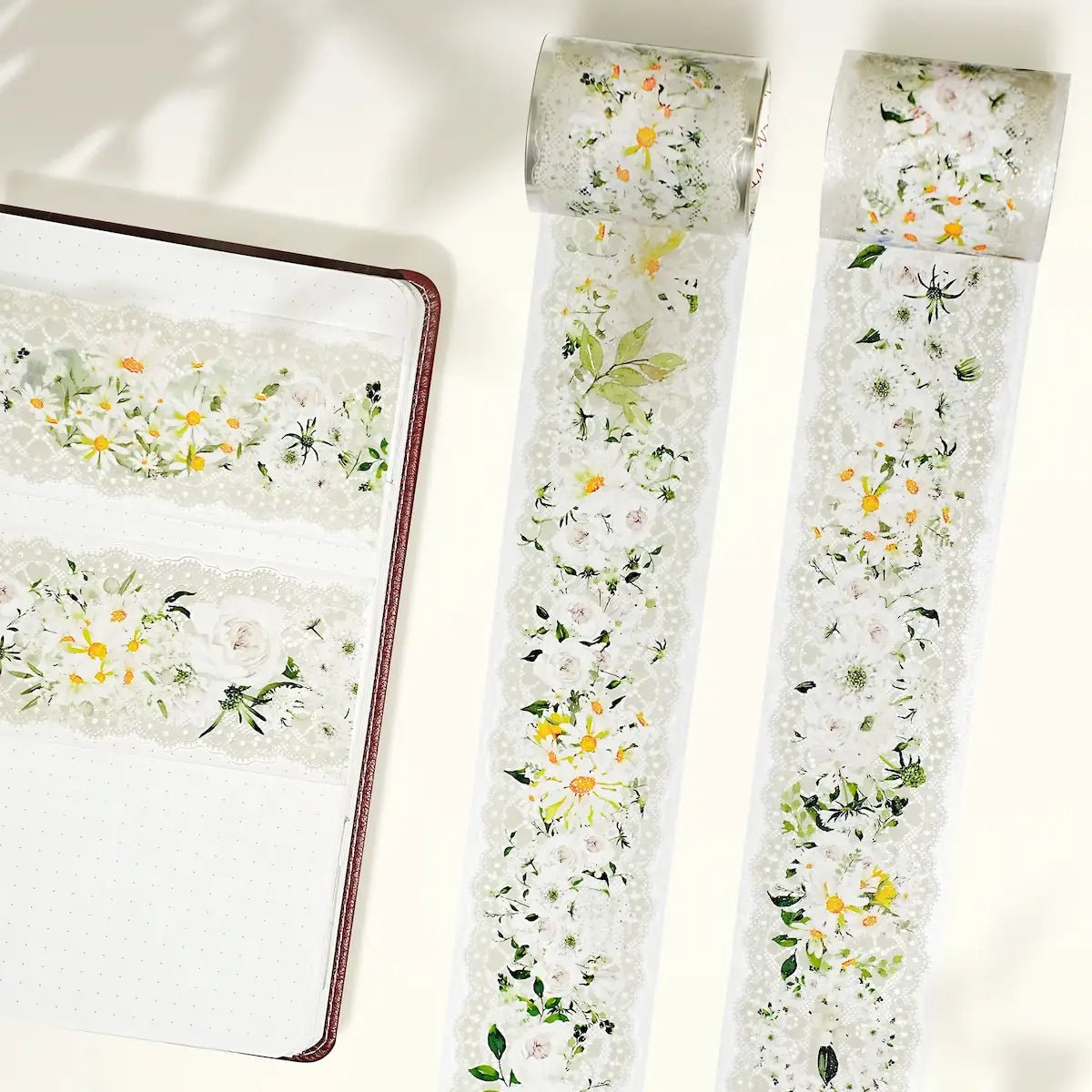 PET Tape Petals en Blanc - 55 mm - 5 - Washi Tape Shop - Tidformera