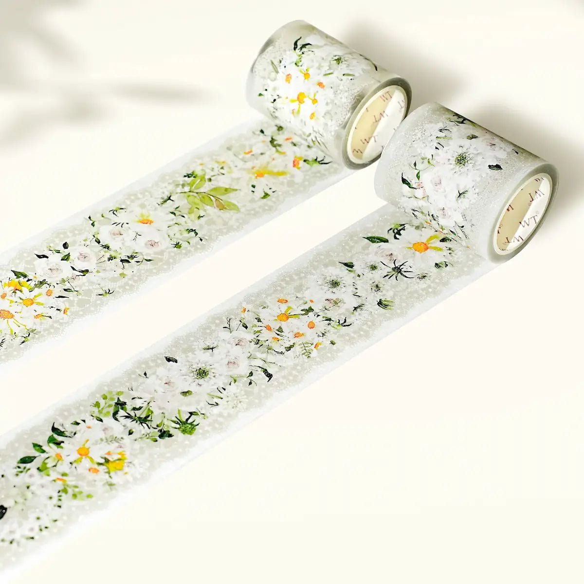 PET Tape Petals en Blanc - 55 mm - 6 - Washi Tape Shop - Tidformera