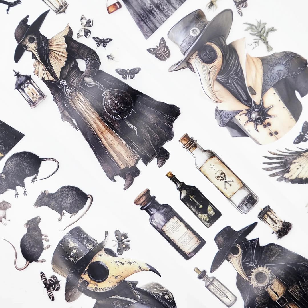Pet tape Plague Doctor - 60 mm - 3 - Scrapbook Resource Co - Tidformera