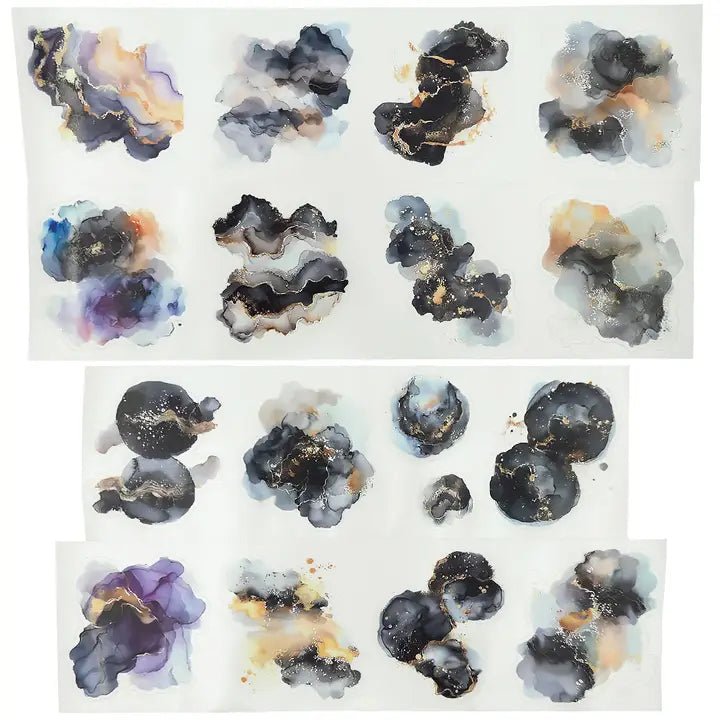 Pet Tape Pre - cut - MIC - Black Splash 3D Silver Foiled 70 mm - 3 - MIC & MIM Premium Paper Shop - Tidformera