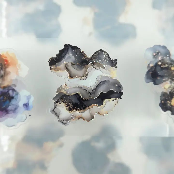 Pet Tape Pre - cut - MIC - Black Splash 3D Silver Foiled 70 mm - 4 - MIC & MIM Premium Paper Shop - Tidformera