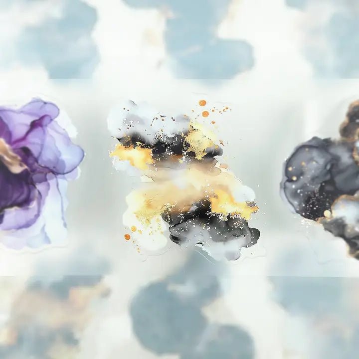 Pet Tape Pre - cut - MIC - Black Splash 3D Silver Foiled 70 mm - 6 - MIC & MIM Premium Paper Shop - Tidformera