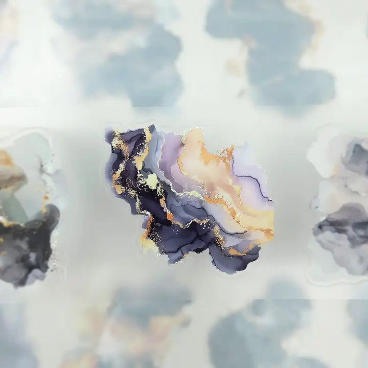 Pet Tape Pre - cut - MIC - Black Splash 3D Silver Foiled 70 mm - 5 - MIC & MIM Premium Paper Shop - Tidformera