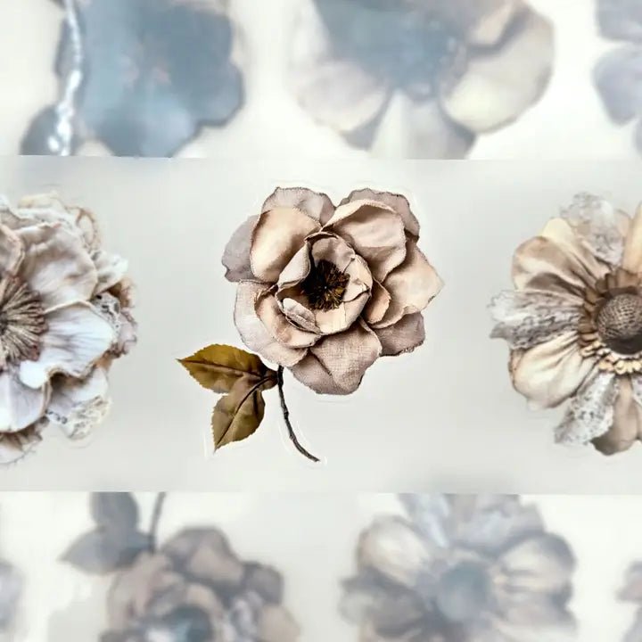 Pet Tape Pre - cut - MIC - Fabric Flowers 3D Glossy 70 mm - 4 - MIC & MIM Premium Paper Shop - Tidformera