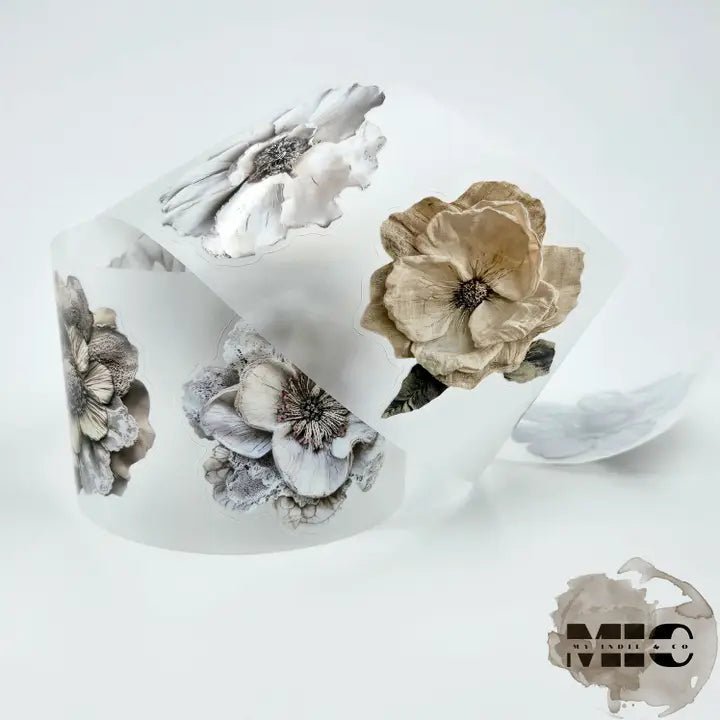 Pet Tape Pre - cut - MIC - Fabric Flowers 3D Glossy 70 mm - 1 - MIC & MIM Premium Paper Shop - Tidformera