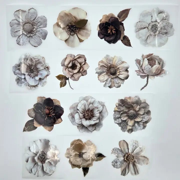 Pet Tape Pre - cut - MIC - Fabric Flowers 3D Glossy 70 mm - 6 - MIC & MIM Premium Paper Shop - Tidformera