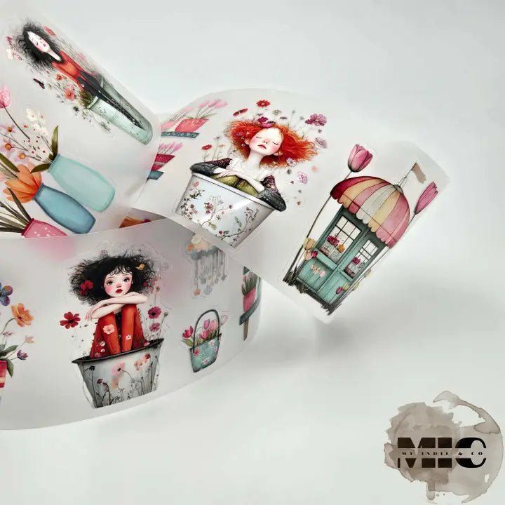 Pet Tape Pre - cut - MIC - Florabelle 3D Glossy 70 mm - 1 - MIC & MIM Premium Paper Shop - Tidformera