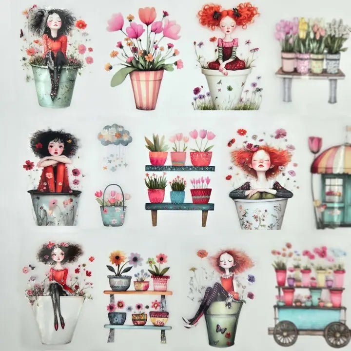 Pet Tape Pre - cut - MIC - Florabelle 3D Glossy 70 mm - 6 - MIC & MIM Premium Paper Shop - Tidformera