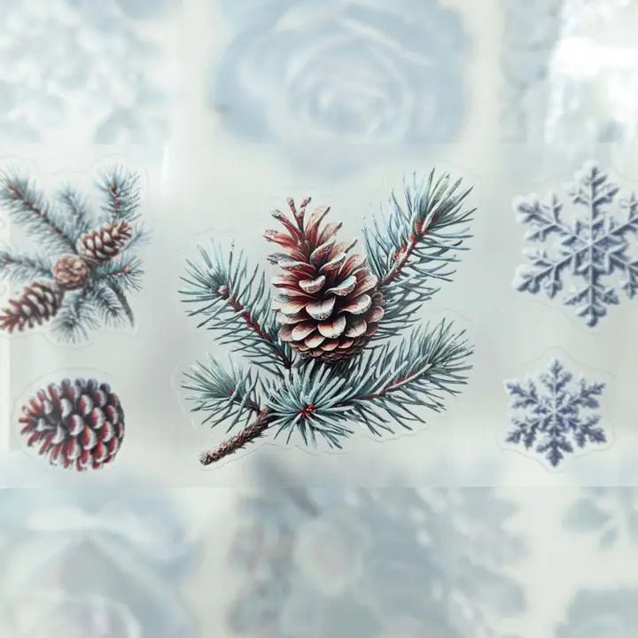 Pet Tape Pre - cut - MIC - Frosty Florals 70 mm - 5 - MIC & MIM Premium Paper Shop - Tidformera