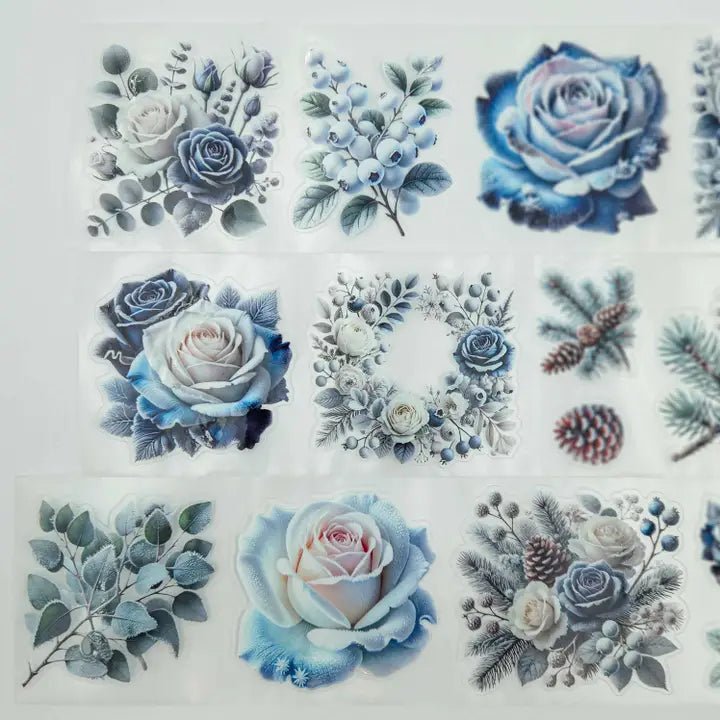 Pet Tape Pre - cut - MIC - Frosty Florals 70 mm - 7 - MIC & MIM Premium Paper Shop - Tidformera