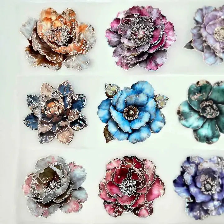 Pet Tape Pre - cut - MIC - Metallic Blooms 3D Foiled 70 mm - 6 - MIC & MIM Premium Paper Shop - Tidformera