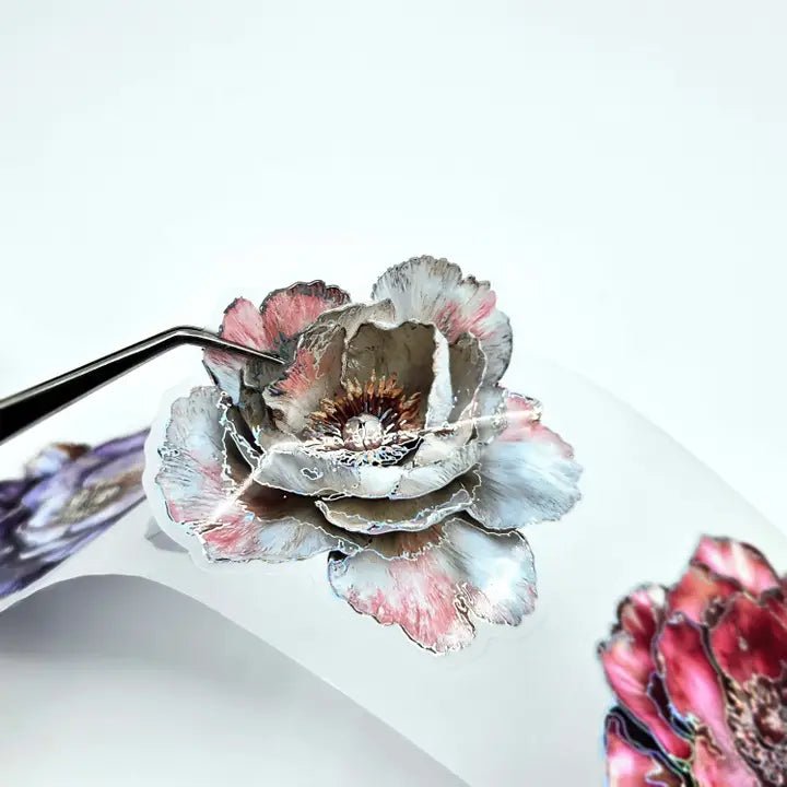 Pet Tape Pre - cut - MIC - Metallic Blooms 3D Foiled 70 mm - 2 - MIC & MIM Premium Paper Shop - Tidformera