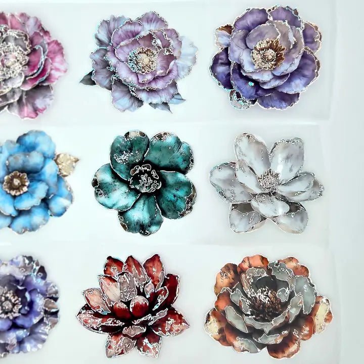 Pet Tape Pre - cut - MIC - Metallic Blooms 3D Foiled 70 mm - 7 - MIC & MIM Premium Paper Shop - Tidformera