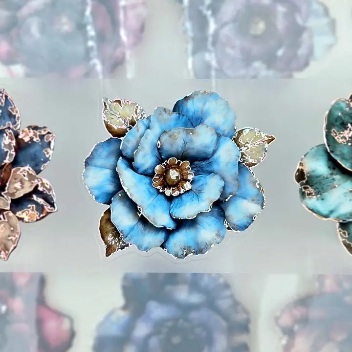 Pet Tape Pre - cut - MIC - Metallic Blooms 3D Foiled 70 mm - 4 - MIC & MIM Premium Paper Shop - Tidformera