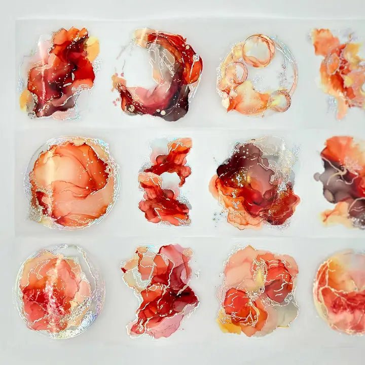 Pet Tape Pre - cut - MIC - Rusty Splash 3D Foiled 70 mm - 8 - MIC & MIM Premium Paper Shop - Tidformera