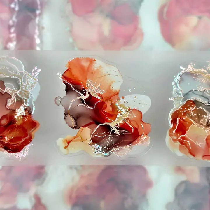 Pet Tape Pre - cut - MIC - Rusty Splash 3D Foiled 70 mm - 3 - MIC & MIM Premium Paper Shop - Tidformera