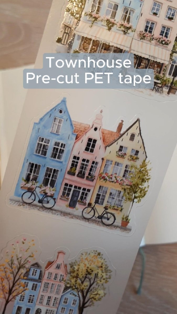 Pet Tape Pre - cut - MIC - Townhouse 3D Glossy 70 mm - 1 - MIC & MIM Premium Paper Shop - Tidformera