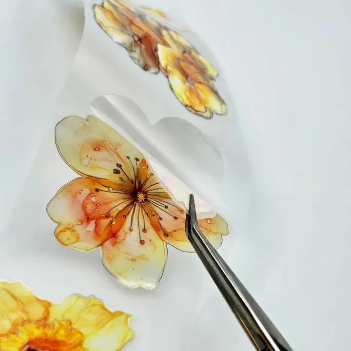 Pet Tape Pre - cut - MIC - Yellow Flowers 3D Foiled 70 mm - 2 - MIC & MIM Premium Paper Shop - Tidformera