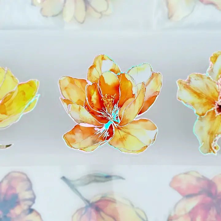 Pet Tape Pre - cut - MIC - Yellow Flowers 3D Foiled 70 mm - 4 - MIC & MIM Premium Paper Shop - Tidformera