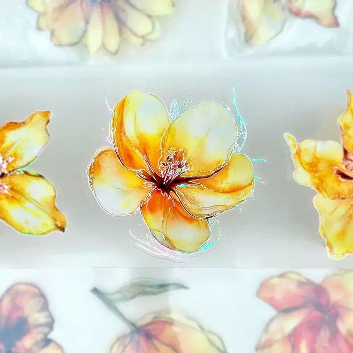 Pet Tape Pre - cut - MIC - Yellow Flowers 3D Foiled 70 mm - 3 - MIC & MIM Premium Paper Shop - Tidformera