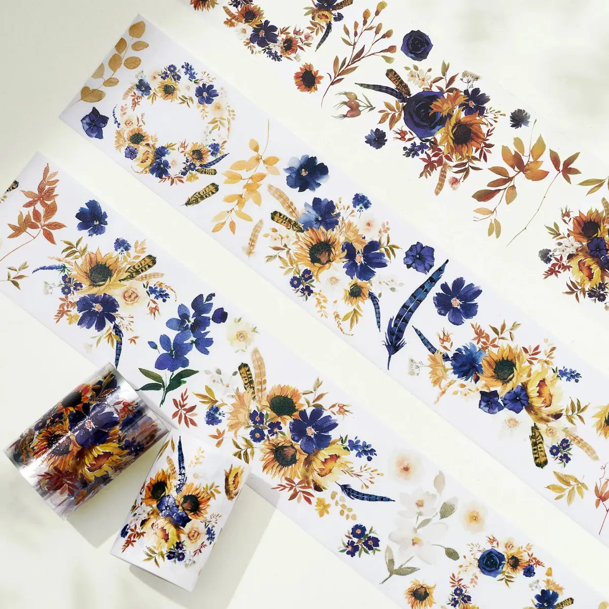 Pet tape Sunflower & Navy - 60 mm - 8 - Washi Tape Shop - Tidformera