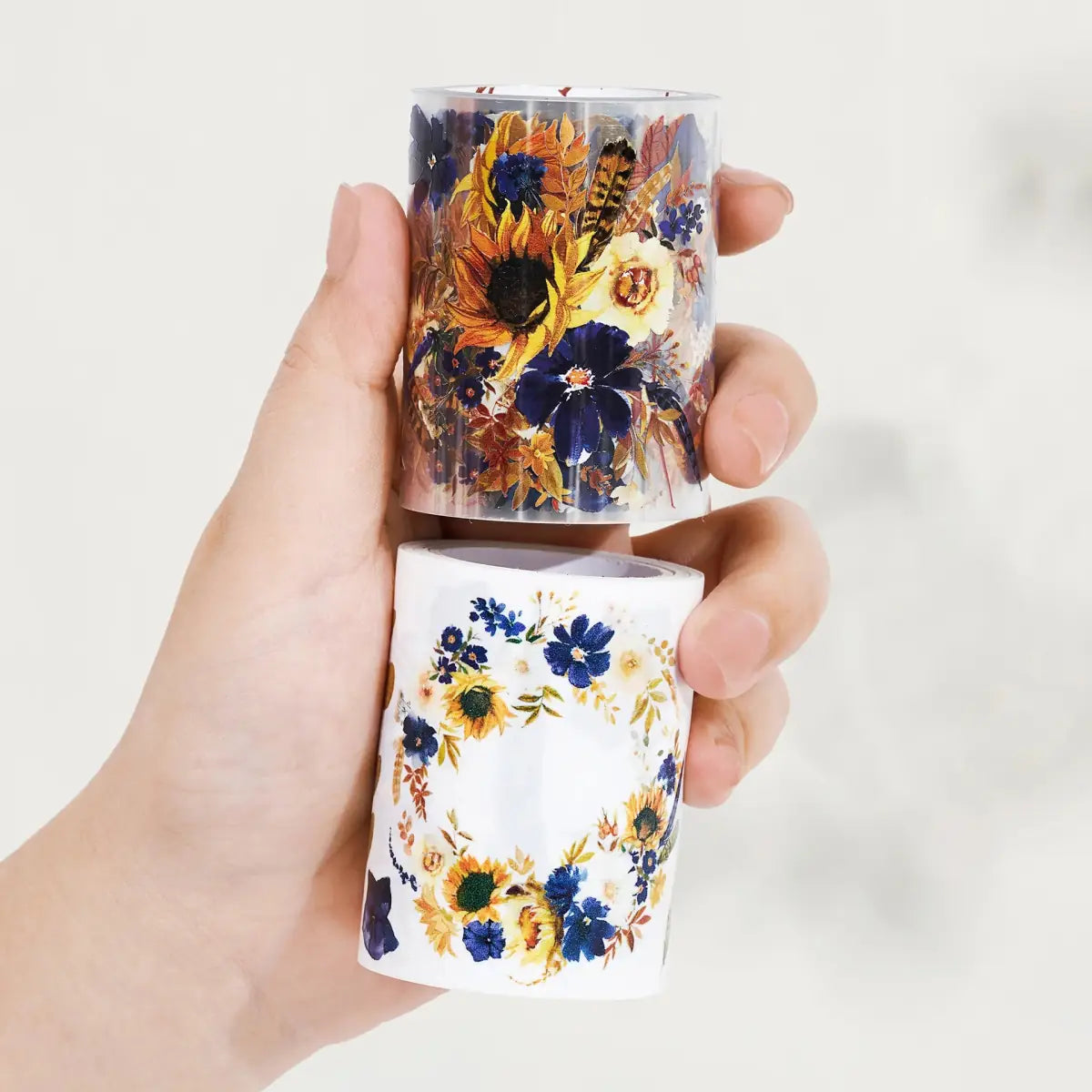 Pet tape Sunflower & Navy - 60 mm - 10 - Washi Tape Shop - Tidformera
