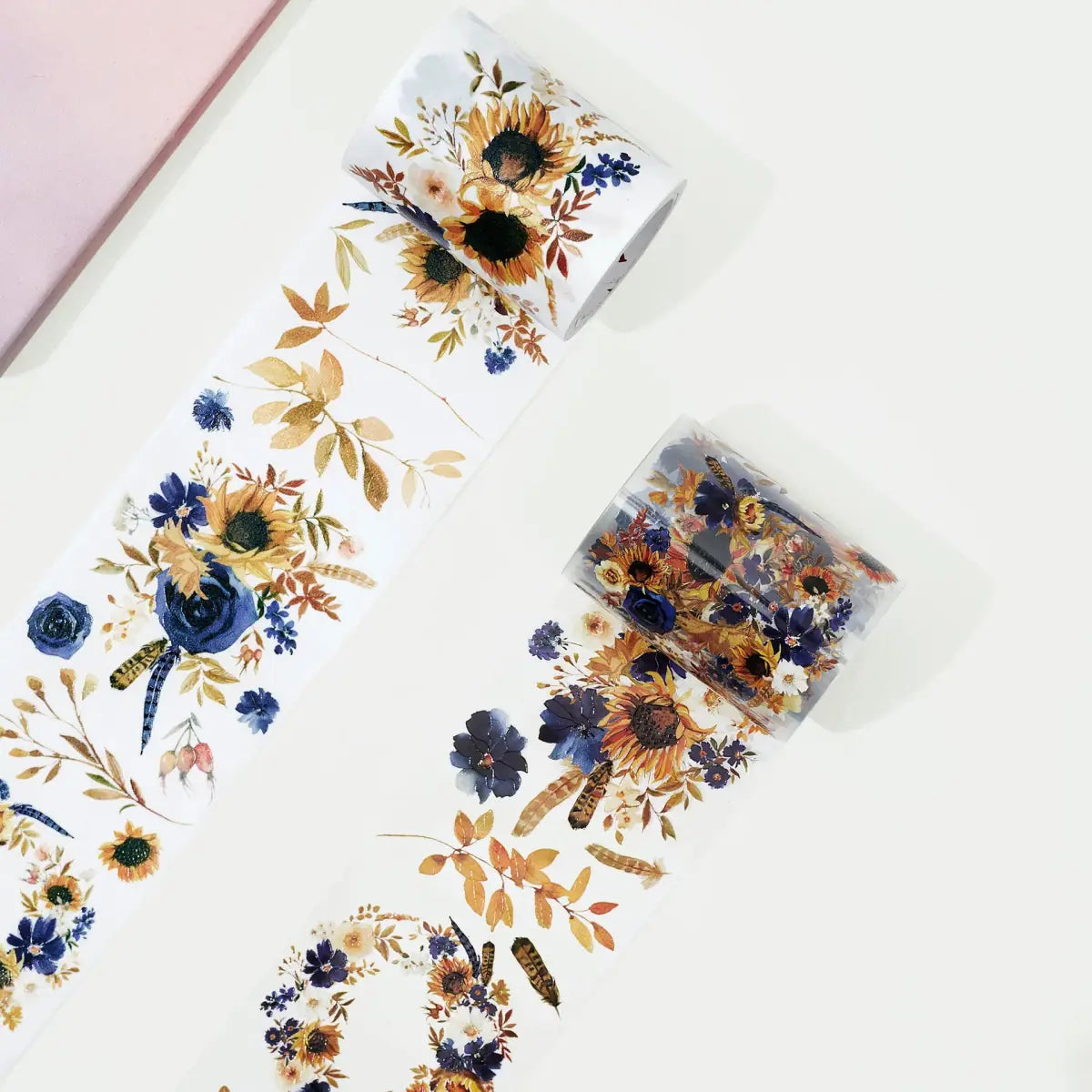 Pet tape Sunflower & Navy - 60 mm - 5 - Washi Tape Shop - Tidformera