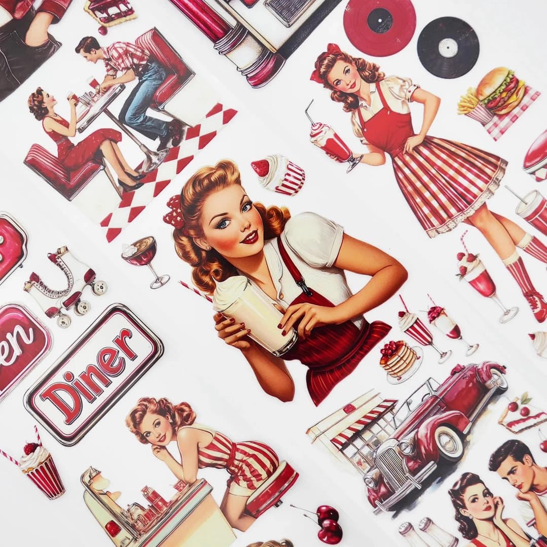 Pet tape The Diner - 60 mm - 3 - Scrapbook Resource Co - Tidformera