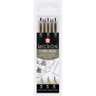 Pigma micron Fineliner Förpackningar Svarta - 02, 04, 08 från Sakura - Förpackning med tre stycken pennor. - Tidformera