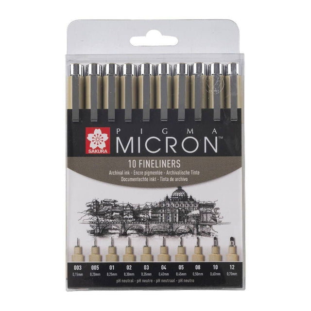 Pigma micron Fineliner Förpackningar Svarta - 10 - pack - 1 - Sakura - Tidformera