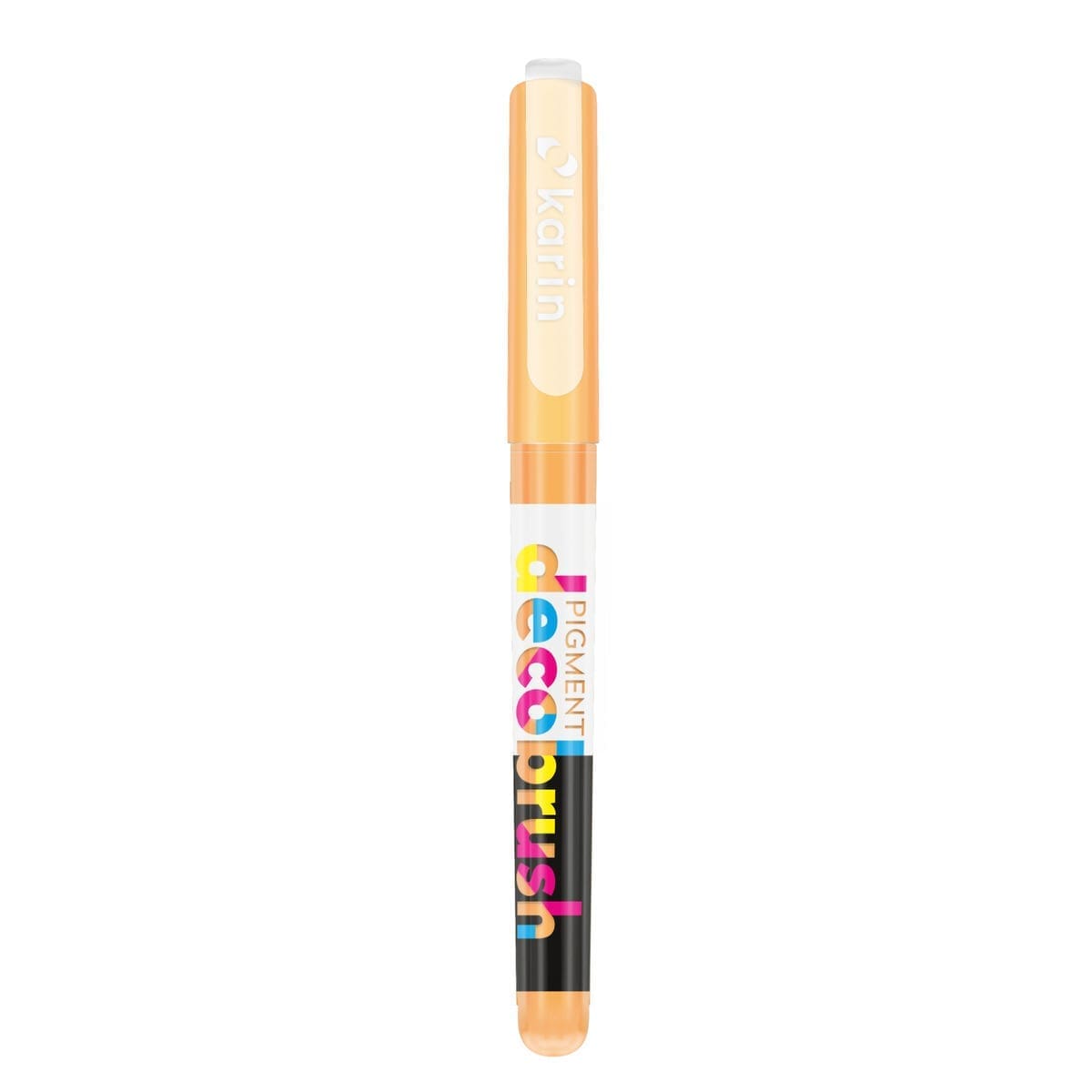 Pigment Decobrush - Peach 1575U från Karin - Orange penselpenna med lock - Tidformera