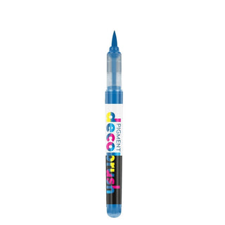 Pigment Decobrush - True blue 2935U från Karin - Blå penselpenna utan lock - Tidformera