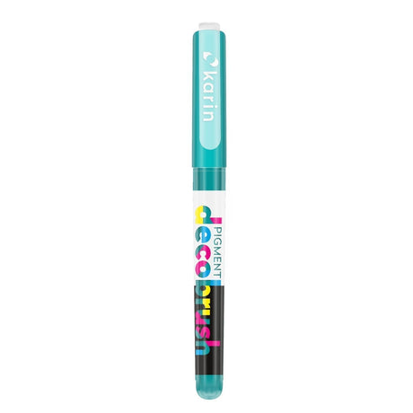 Pigment Decobrush - Turquoise 3145U från Karin - Turkos penselpenna med lock - Tidformera