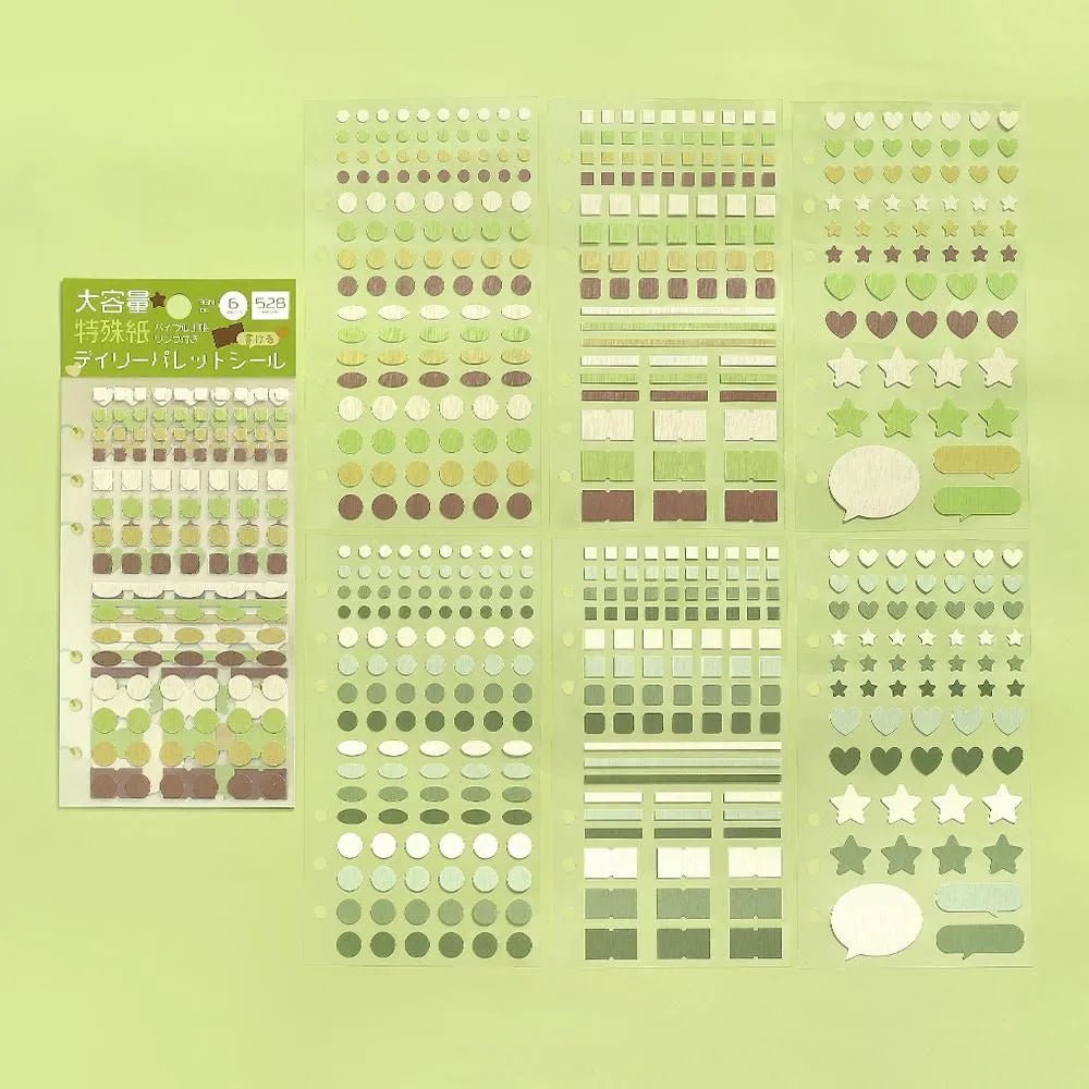 Planner Stickers Sheet - Daily Palette - Olive - 2 - BGM - Tidformera