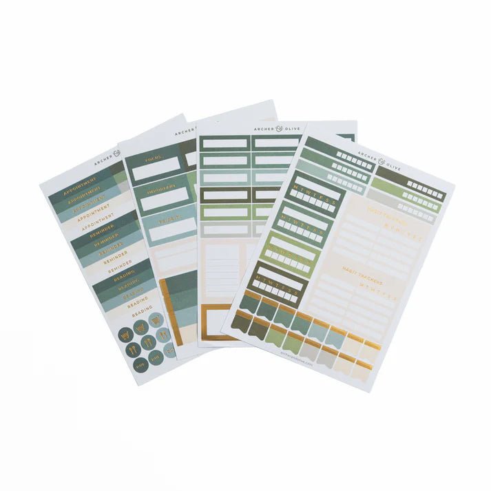 Planning Sticker Set - Soft Nature - 1 - Archer & Olive - Tidformera
